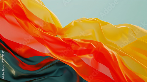 Germany Flag for olympic games  elegant wavy flowing silk fabric texture depicting luxury and fluidity.
