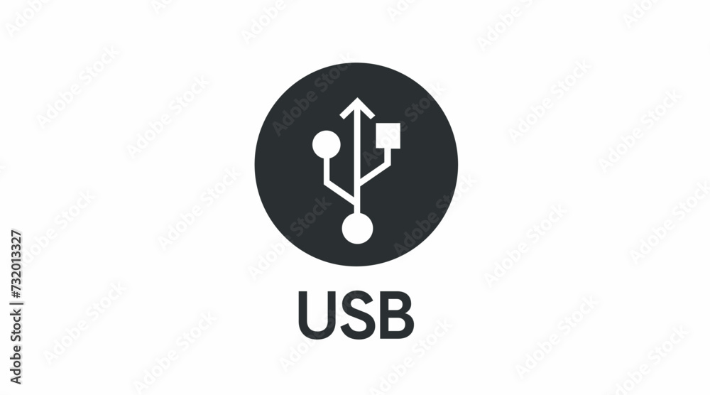 USB Icon or Sign. Vector isolated editable illustration USB Icon or Sign. Vector isolated editable illustration