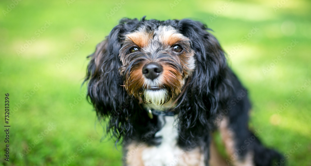 A Cavalier King Charles Spaniel mixed breed dog A Cavalier King Charles Spaniel mixed breed dog