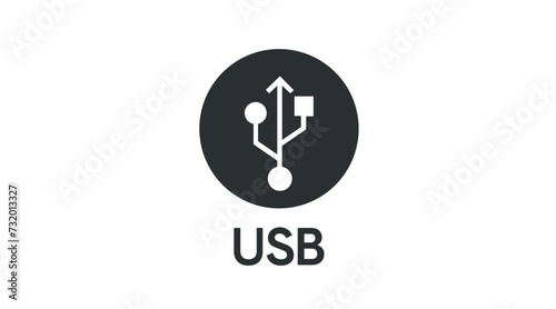 USB Icon or Sign. Vector isolated editable illustration