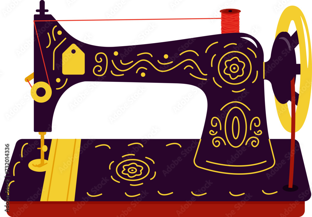 Sewing machine for your design. Retro style. Vector illustration Sewing machine for your design. Retro style. Vector illustration