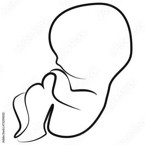 simple logo of a newborn baby without an article for drawn with different contours for clinics, printing and banners