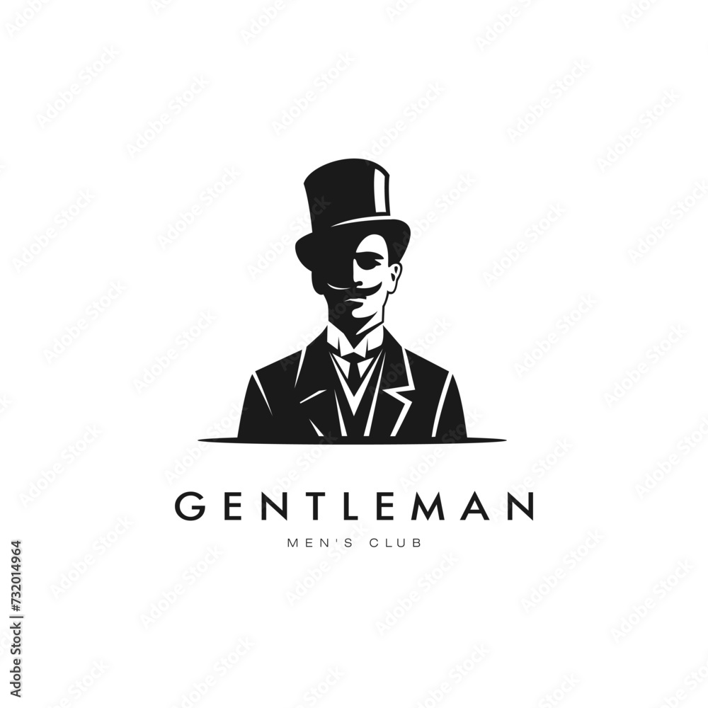 Gentleman Emblem on white background