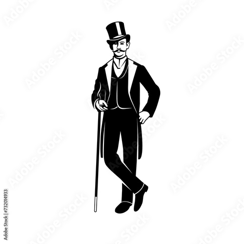 Obraz na plátně A gentleman stands with a cane.