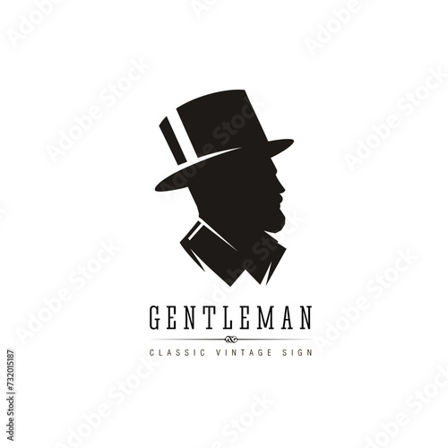 Gentleman's emblem on white background.
