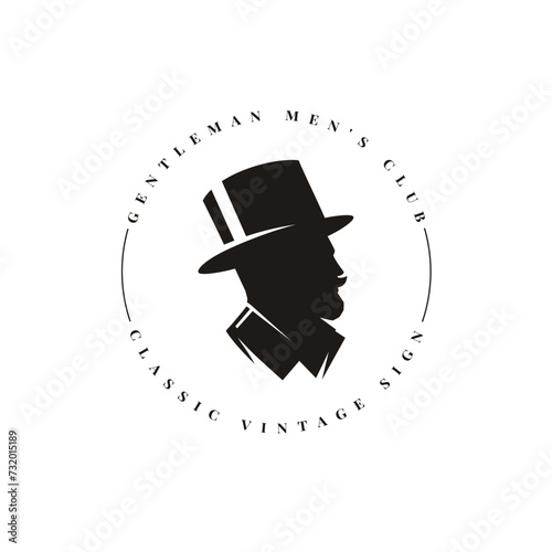 Gentleman's emblem on white background.