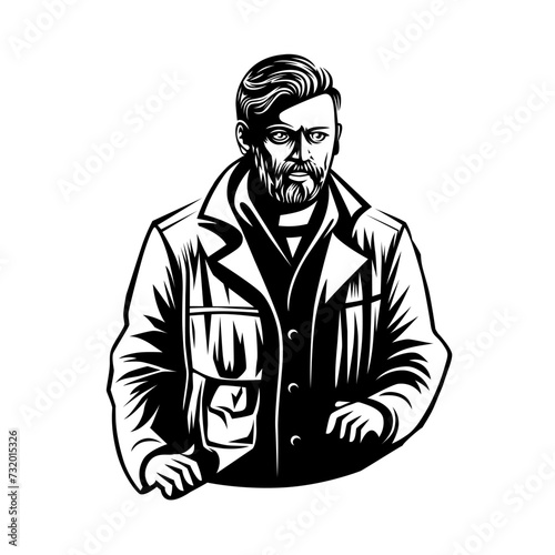 Illustration of man on white background.