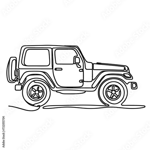 Jeep in a line drawing style