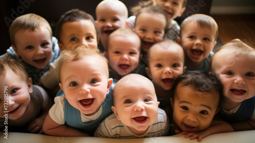 Background Illustration of babies, smiling 