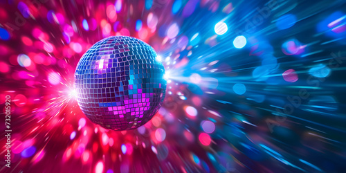 disco ball  bright neon light  blurred background  bokeh