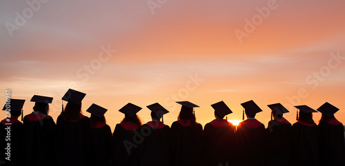 Graduation silhouettes created with Generative AI technology