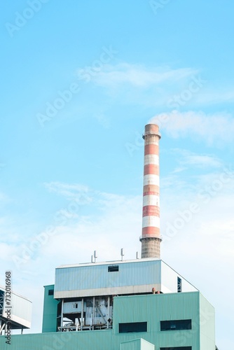 Tall industrial structure on the side of a building
