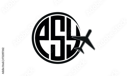 PSY three initial letter circle tour & travel agency logo design vector template. hajj Umrah agency, abstract, wordmark, business, monogram, minimalist, brand, company, flat, tourism agency, tourist