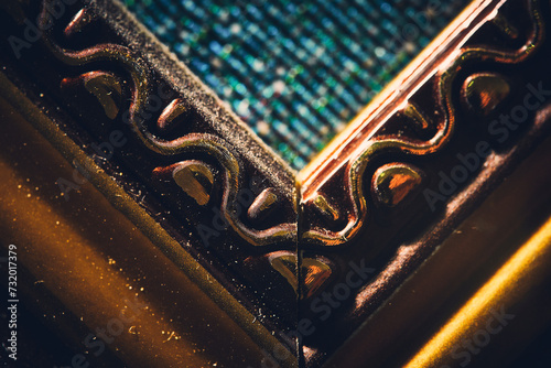 Canvastavla Corner of frame of wall painting closeup.