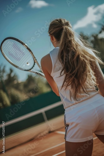 A tennis player getting ready to serve during a match © Emanuel