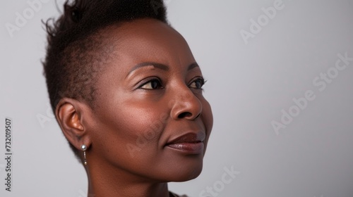 Close up Beautiful gorgeous mid aged woman. Portrait of mature old lady. Menopause. Healthy face skin care, skincare cosmetics.