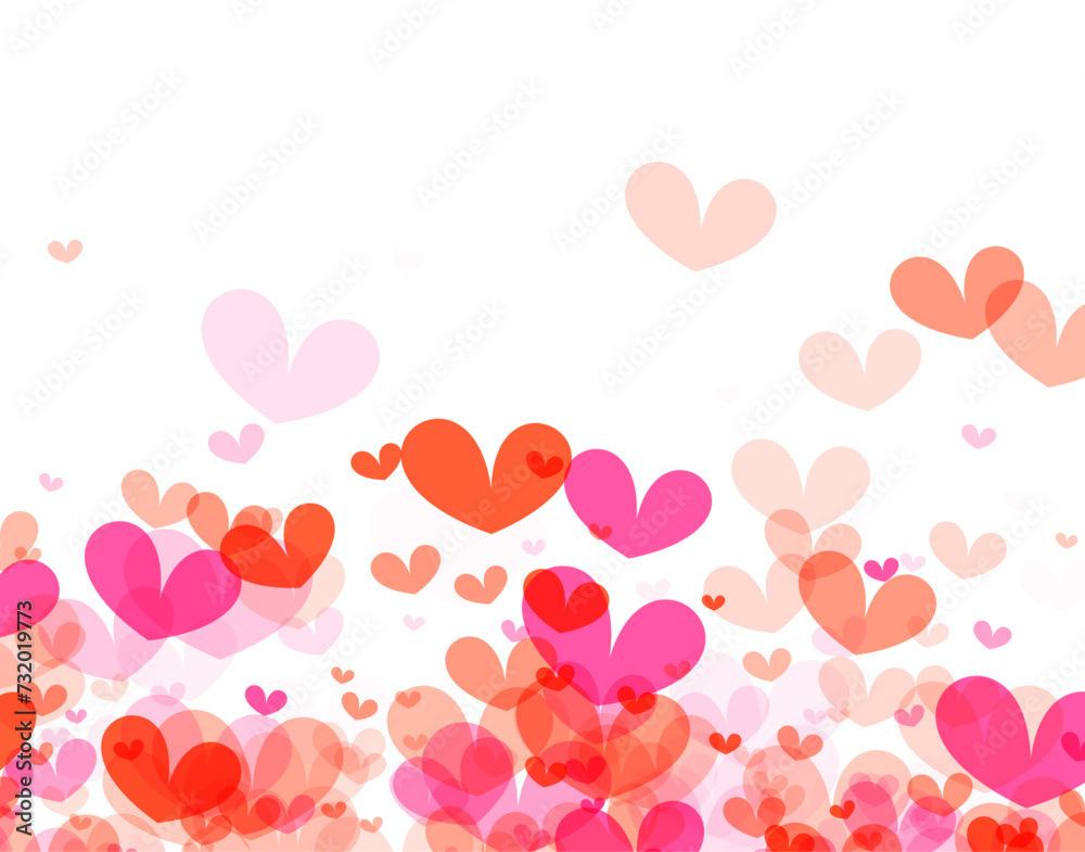 dense cluster of hearts at the bottom dense cluster of hearts at the bottom