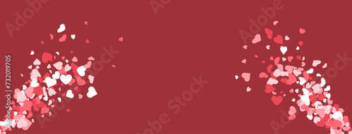 wide panoramic banner with hearts