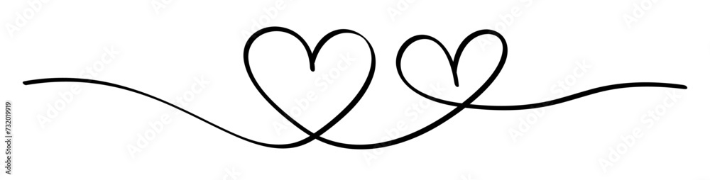 Twin Hearts Wavy Line Design Twin Hearts Wavy Line Design