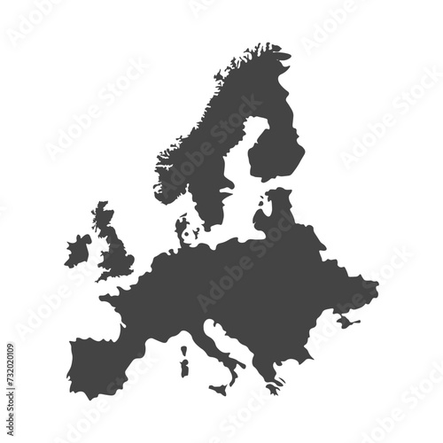 Europe country map icon. Europenian continent sign design vector ilustration. photo