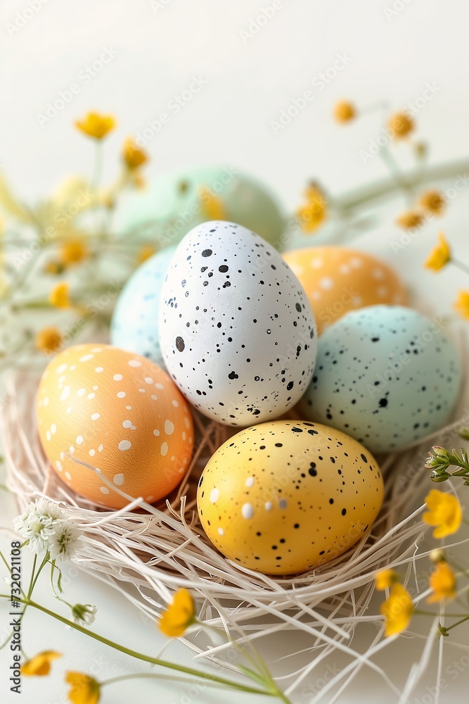 four eggs nest flowers transparent vibrant color gold speckles bountiful crafts dichromatism banner polka dot tables stock varying dots four eggs nest flowers transparent vibrant color gold speckles bountiful crafts dichromatism banner polka dot tables stock varying dots