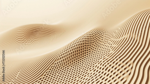 Almond color background made of halftone dots and curved lines