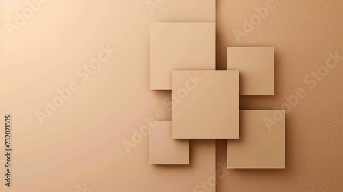 Almond color square shape background presentation design. PowerPoint and Business background.