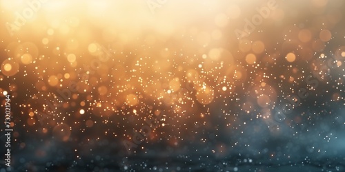 closeup blurry background yellow blue light sparkling dew gold flakes raining winter wearing dress solid black angelic golden emitting diodes photo