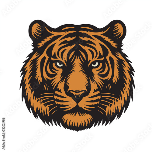 Tiger head vector illustration Logo tiger t shirt design