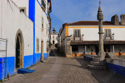 narrow street in the old village of Obidos in Portugal