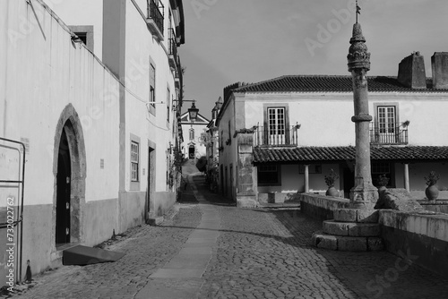 narrow street in the old village of Obidos in Portugal