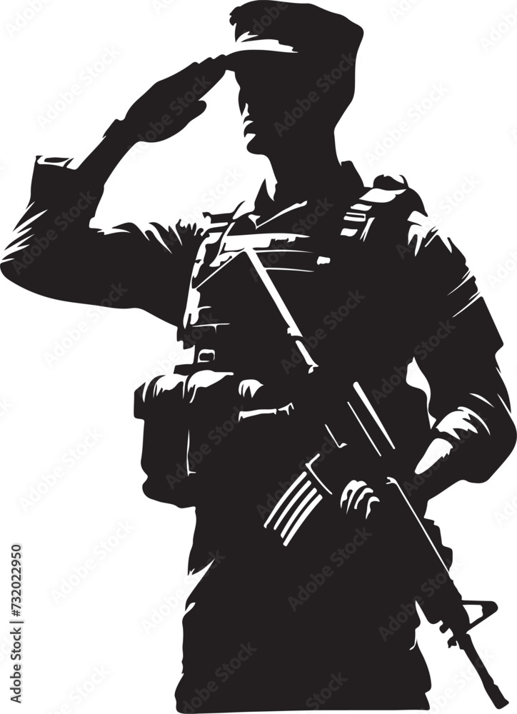 Army soldier saluting vector illustration Army soldier saluting vector illustration
