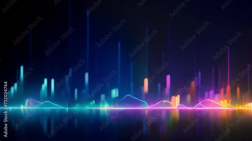 Illuminated graphs illustrating fluctuations. Concept of financial and stock markets. Depiction of market trends. Generative AI Illuminated graphs illustrating fluctuations. Concept of financial and stock markets. Depiction of market trends. Generative AI
