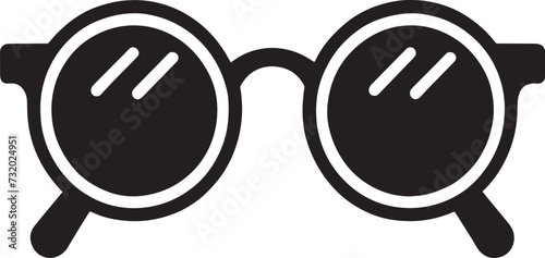 Round Frame Glasses Icon vector