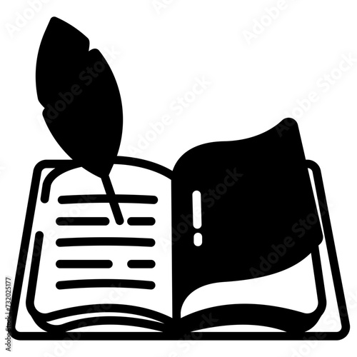 Poetry glyph and line vector illustration