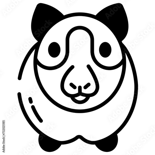 Guinea Pig glyph and line vector illustration