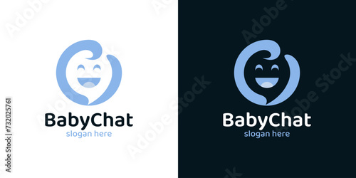 Baby design template with chat bubble graphic design vector. Symbol, icon, creative.