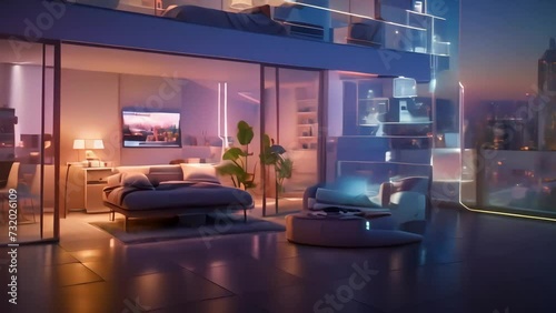apartments using modern smart home technology.  Generative AI photo