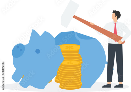 Man having financial problems, Financial loss and economic crisis, Debt problem or business crisis concept,

