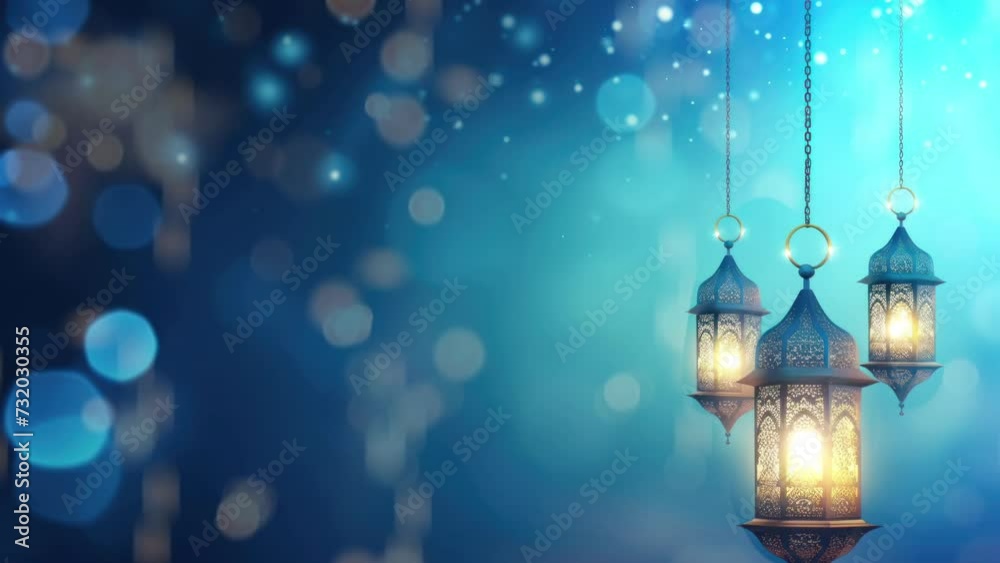 Elegant Islamic Ramadan Lantern Illuminating the Darkness. Animation Video Background Elegant Islamic Ramadan Lantern Illuminating the Darkness. Animation Video Background