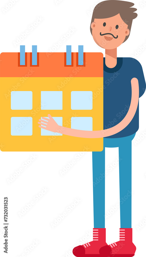 Beard Man Character Holding Calendar
Beard Man Character Holding Calendar