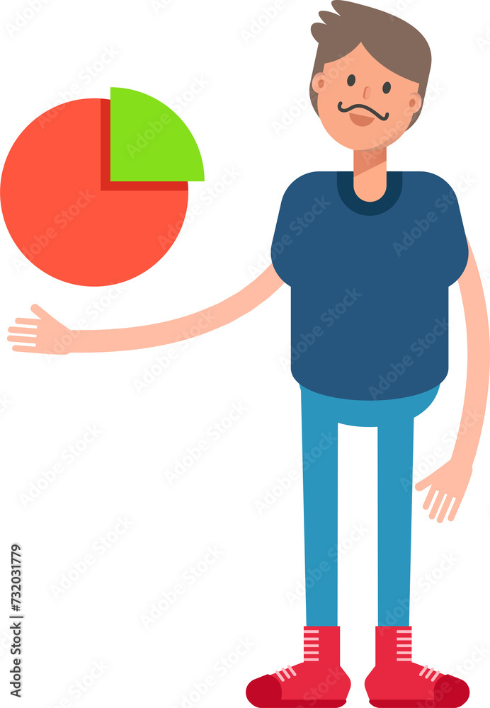 Beard Man Character Holding Pie Chart
Beard Man Character Holding Pie Chart