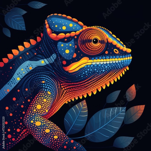 flat logo of Vector chameleon illustration vector © Volodymyr Skurtul