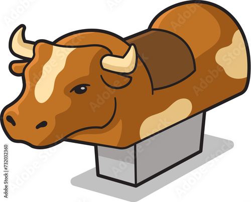 Mechanical rodeo bull,bucking machine vector illustration isolated on white