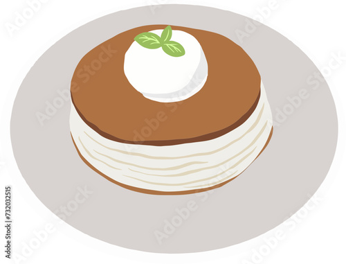 Soufflé, dessert, baking, snack, muffin, illustration, vector,