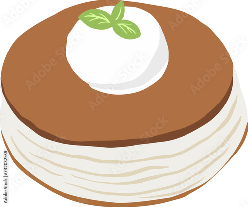 Soufflé, dessert, baking, snack, muffin, illustration, vector,