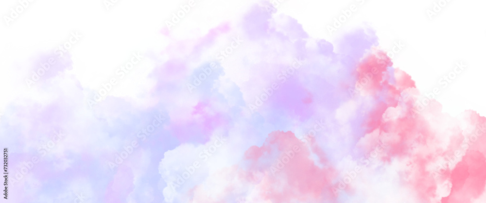 pastel pink blue white clouds cloudscape on transparent background clip art