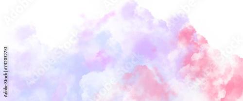 pastel pink blue white clouds cloudscape on transparent background clip art