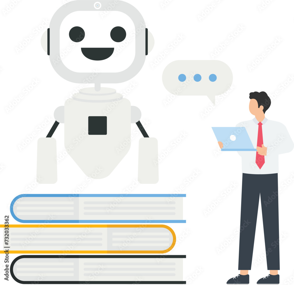 Customers having dialog with chatbot on laptop, Chat robot and artificial intelligence concept,
Customers having dialog with chatbot on laptop, Chat robot and artificial intelligence concept,