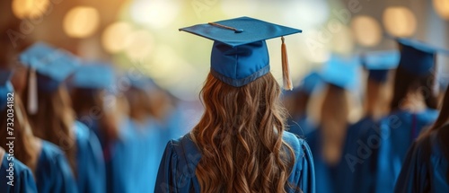 a female college student wearing graduation hats and gowns